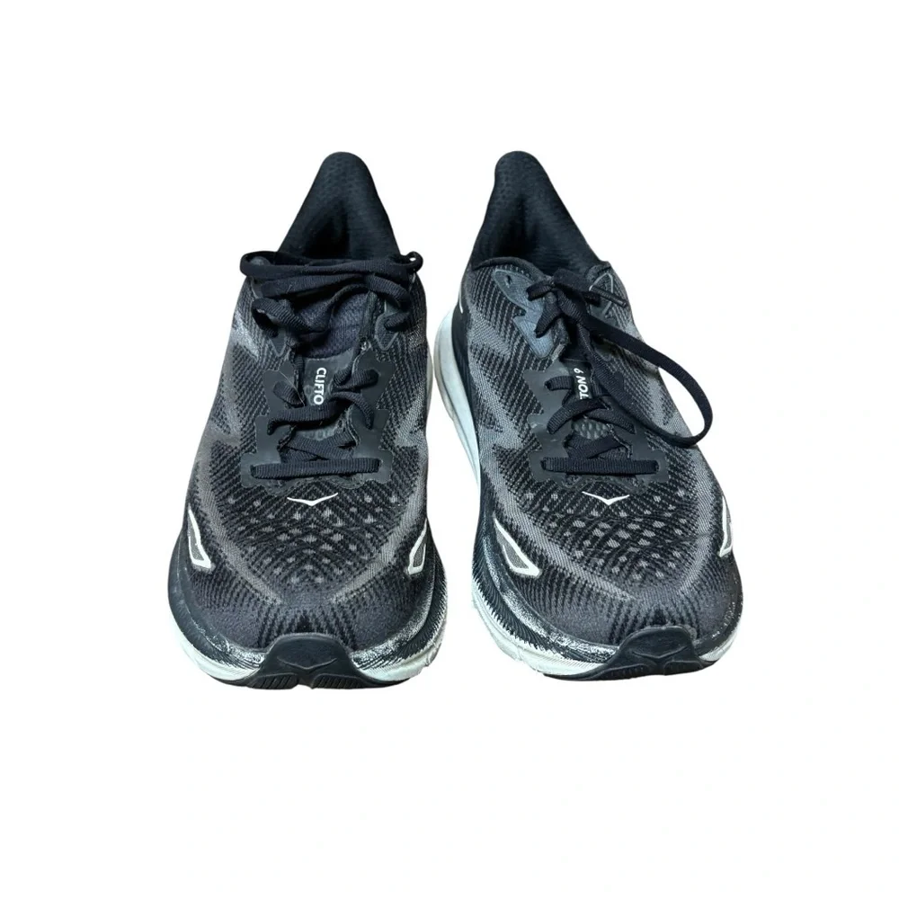 Hoka One One Clifton 9 Women’s 9.5 Running Walking Outdoor‎ Black White - Picture 3 of 8